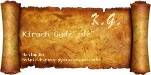 Kirsch Győző névjegykártya